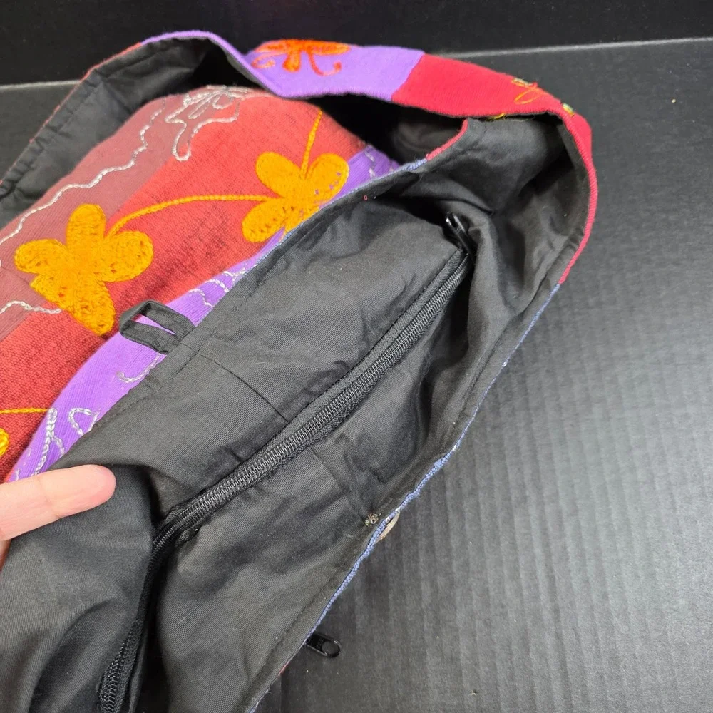 Patchwork Crossbody Hobo Bag Womens Large Multicolor Floral‎ Embroidered